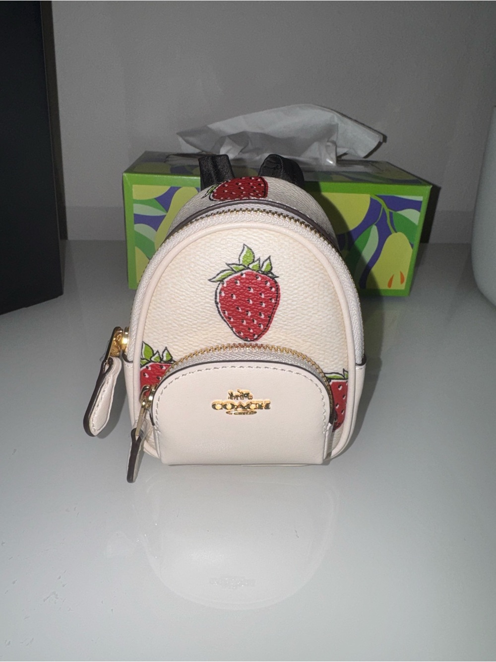 Coach Strawberry Mini Court Backpack Charm